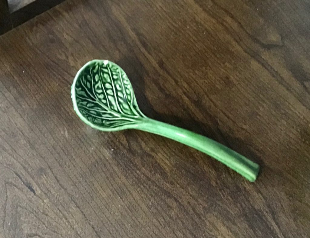 TWO CABBAGE SERVING POTS WITH SPOONS AND A PLATE Second Chance